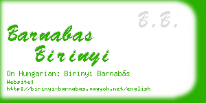 barnabas birinyi business card
